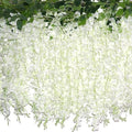 60 Branches Wisteria Hanging Flowers, Artificial White Wisteria Flowers Garland for Wedding Arch Ceremony Party