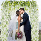 60 Branches Wisteria Hanging Flowers, Artificial White Wisteria Flowers Garland for Wedding Arch Ceremony Party, alternate