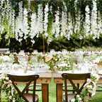 60 Branches Wisteria Hanging Flowers, Artificial White Wisteria Flowers Garland for Wedding Arch Ceremony Party, alternate