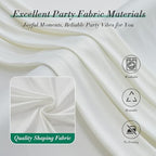 60 ft x 10 ft Wrinkle Free Ivory Backdrop Curtain for Parties, 12 Panels 10ft Polyester Ivory Photo Backdrop, alternate view