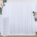 60 ft x 10 ft Wrinkle Free White Backdrop Curtain for Parties, 12 Panels 10ft Polyester White Photo Backdrop