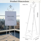 60” H White Easel Stand for Sign Metal Adjustable, alternate view 3