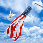 60 Inch American Flag Windsock Patriotic Wind Socks for Outside Heavy Duty, alternate view 2
