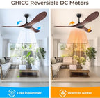 60 Inch Ceiling Fan Without Lights, Walnut Finish | Outdoor Ceiling Fan with Remote, 6-Speed Adjustable, alternate view 4