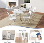 60 Pack White Folding Chairs for School Events Wedding Party Picnic, alternate view 7