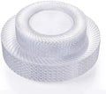 60 Pcs Clear Plastic Plates, Clear Plates Disposable Heavy Duty, Disposable Plates Include 30Pcs Dinner Plates