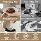 60 Pcs Clear Plastic Plates, Clear Plates Disposable Heavy Duty, Disposable Plates Include 30Pcs Dinner Plates, alternate