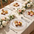 60 Pcs Clear Plastic Plates, Clear Plates Disposable Heavy Duty, Disposable Plates Include 30Pcs Dinner Plates, alternate