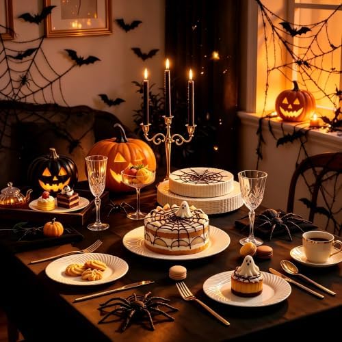 60 Pcs Ivory Disposable Plastic Plates, Plastic Plates Include 30Pcs Dinner Plates 10",30pcs Dessert Plates 7", alternate