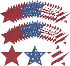 60 Pcs Patriotic Star Cutouts Double Printed Paper Star Confetti Cutouts