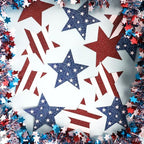 60 Pcs Patriotic Star Cutouts Double Printed Paper Star Confetti Cutouts, alternate view 4