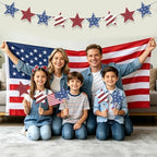 60 Pcs Patriotic Star Cutouts Double Printed Paper Star Confetti Cutouts, alternate view 7
