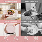 60 Pcs Pink Plastic Plates, Disposable Plates for Party, Pink Plates Include 30Pcs Dinner Plates 10",30pcs, alternate view 6
