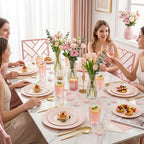 60 Pcs Pink Plastic Plates, Disposable Plates for Party, Pink Plates Include 30Pcs Dinner Plates 10",30pcs, alternate view 7