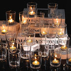 60 Pcs Votive Candle Holders Clear Tea Lights Candle Holder in Gold