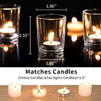 60 Pcs Votive Candle Holders Clear Tea Lights Candle Holder in Gold, alternate view 2