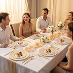 60 Pcs White Plastic Plates, Disposable Plates with Gold Trim, Party Plates Include 30Pcs Dinner Plates, alternate view 2