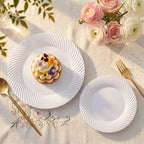 60 Pcs White Plastic Plates, Plates Disposable Heavy Duty, Disposable Plates Include 30Pcs Dinner Plates, alternate view 2