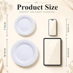 60 Pcs White Plastic Plates, Plates Disposable Heavy Duty, Disposable Plates Include 30Pcs Dinner Plates, alternate view 3