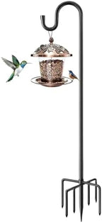 60" Shepherds Hooks for Outdoor, Heavy Duty Bird Feeder Pole for Hummingbird Feeder, Hanging Lantern, Shepherds
