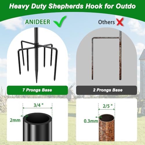 60" Shepherds Hooks for Outdoor, Heavy Duty Bird Feeder Pole for Hummingbird Feeder, Hanging Lantern, Shepherds, alternate