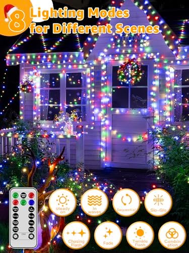 600 LED 196 FT Christmas Lights, Waterproof Outdoor String Lights with Remote and Timer, Christmas Tree Lights, alternate