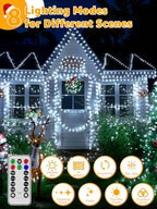 600 LED 196 FT Christmas Lights, Waterproof String Lights with Remote and Timer, Christmas Tree Lights with 8, alternate view