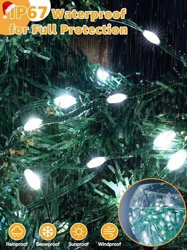 600 LED 196 FT Christmas Lights, Waterproof String Lights with Remote and Timer, Christmas Tree Lights with 8, alternate view