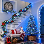 600 LED Blue and White Christmas Lights Outdoor with Remote, alternate view 2