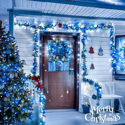 600 LED Blue and White Christmas Lights Outdoor with Remote, alternate view 3