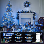 600 LED Blue and White Christmas Lights Outdoor with Remote, alternate view 6