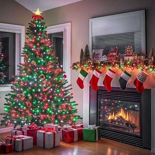 600 LED Christmas String Lights Outdoor, Red White and Green, alternate view 2