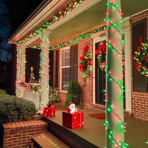 600 LED Christmas String Lights Outdoor, Red White and Green, alternate view 3