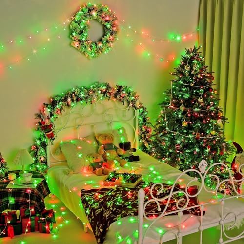 600 LED Christmas String Lights Outdoor, Red White and Green, alternate view 5