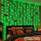 600 LED Curtain Lights(Green) in Green, alternate view 4