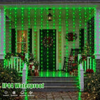600 LED Curtain Lights(Green) in Green, alternate view 5