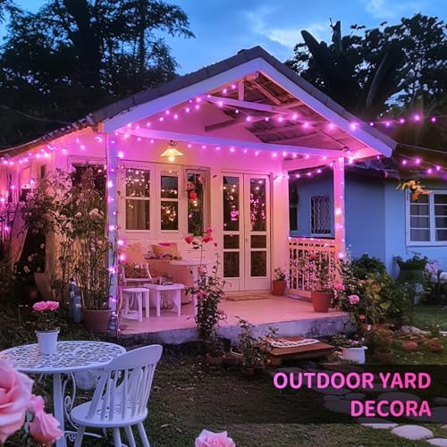 600 LED Pink Christmas String Lights Indoor Outdoor Plug in, alternate view 3