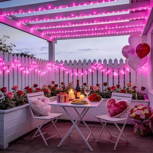 600 LED Pink Christmas String Lights Indoor Outdoor Plug in, alternate view 6
