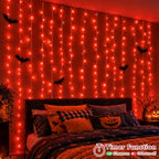 600 LED Red Halloween Lights, Curtain Lights Plug in, 8 Modes Hanging String Lights for Bedroom Wall Window, alternate view 4