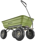 600-Pound Capacity Heavy Duty Poly Yard Garden Steel Quick Dump Utility Wheelbarrow Wagon Cart with Straight