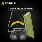 600-Pound Capacity Heavy Duty Poly Yard Garden Steel Quick Dump Utility Wheelbarrow Wagon Cart with Straight, alternate view