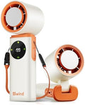 6000mAh Portable Handheld Fan with Ice Cooling, 199 Levels Stepless Speed, 20H Long Battery Life, 20000RPM Turbo
