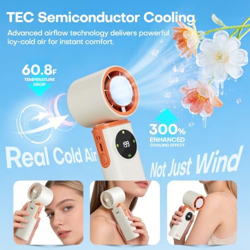 6000mAh Portable Handheld Fan with Ice Cooling, 199 Levels Stepless Speed, 20H Long Battery Life, 20000RPM Turbo, alternate
