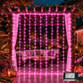 600LED Curtain Lights Pink