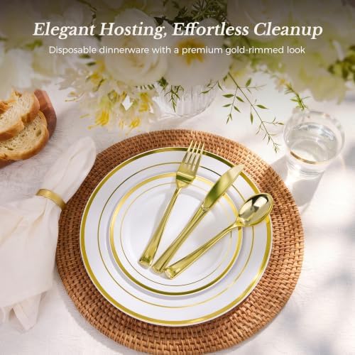 600PCS Gold Dinnerware Set for 100 Guests in Gold, alternate view 2