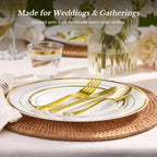 600PCS Gold Dinnerware Set for 100 Guests in Gold, alternate view 4