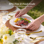 600PCS Gold Dinnerware Set for 100 Guests in Gold, alternate view 5