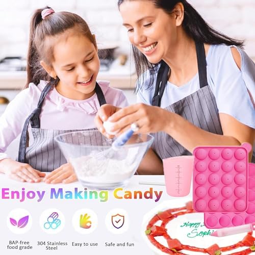 606Pcs Cake Pop Kit, Silicone Lollipop Molds Including Lollipop Sticks, Measuring Cup, Treat Bags, Twist Ties, alternate view