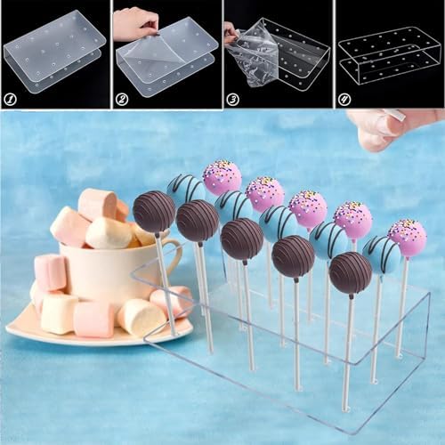 606Pcs Cake Pop Kit, Silicone Lollipop Molds Including Lollipop Sticks, Measuring Cup, Treat Bags, Twist Ties, alternate view