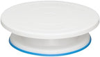 608 11" Revolving Plastic Cake Turntable / Stand with Non-Slip Base in White